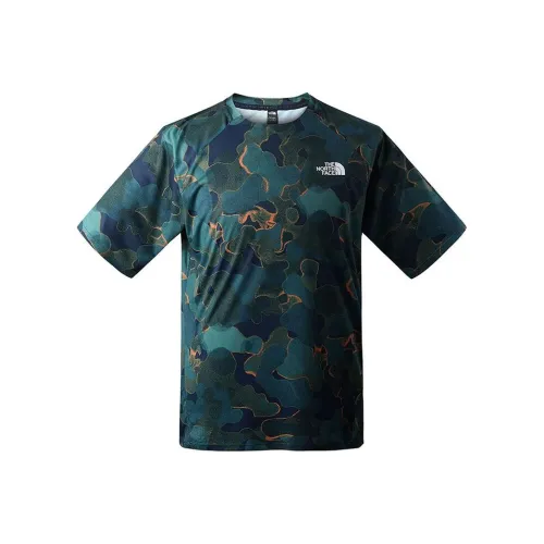 THE NORTH FACE T Shirt Men's Blue Green Print