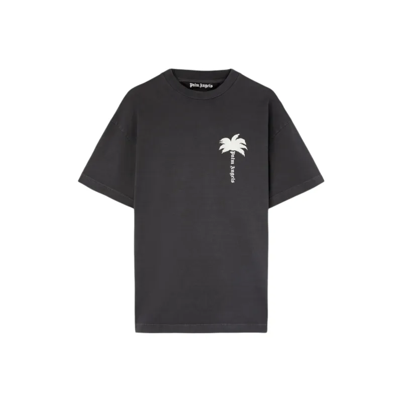 PALM ANGELS Palm Tree print Cotton T shirt-0