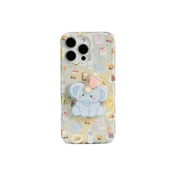 Sopi Acrylic Material Elephant Cartoon Collection Phone Cases Compatible With IPhone 16/15 Pro Max/Apple 13/14 Pro/Max