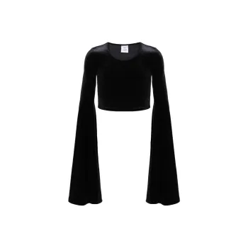 Vetements Velour Cropped Top