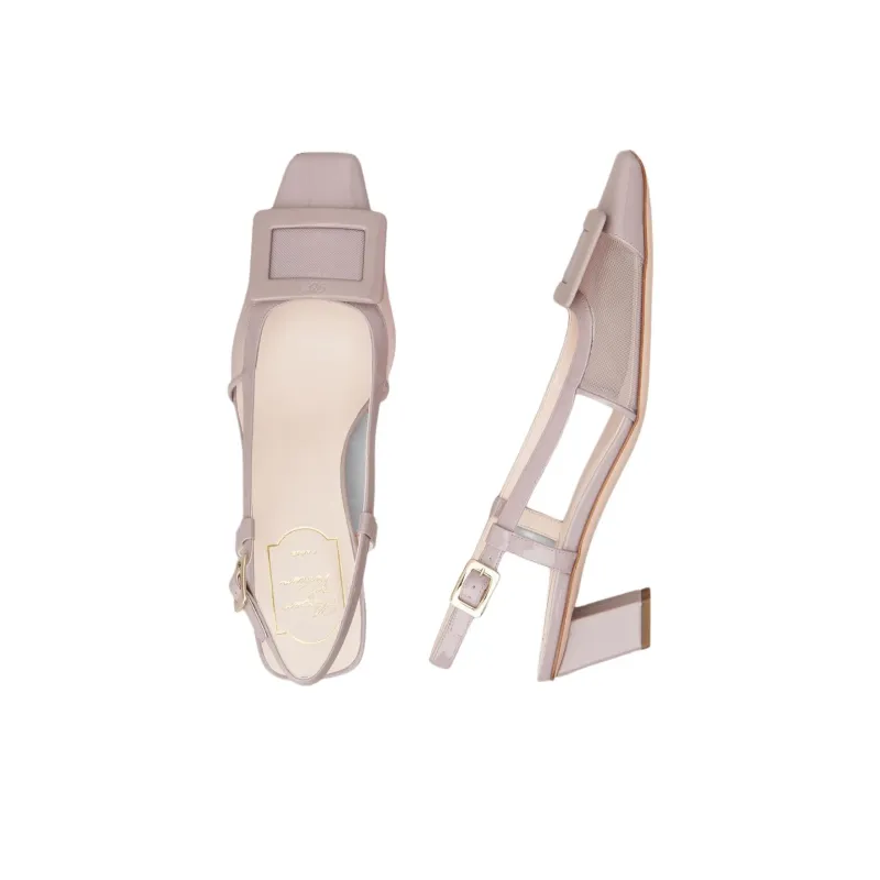 Roger Vivier Belle Vivier Block Heel High Heels 4.5cm Women's Purple-3
