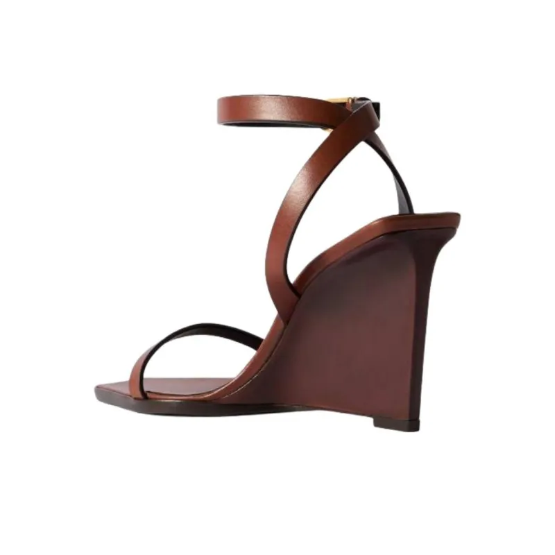 SAINT LAURENT May One Strap Sandals 9cm Women's Brown-2