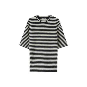 JIL SANDER + Striped Crewneck T Shirt