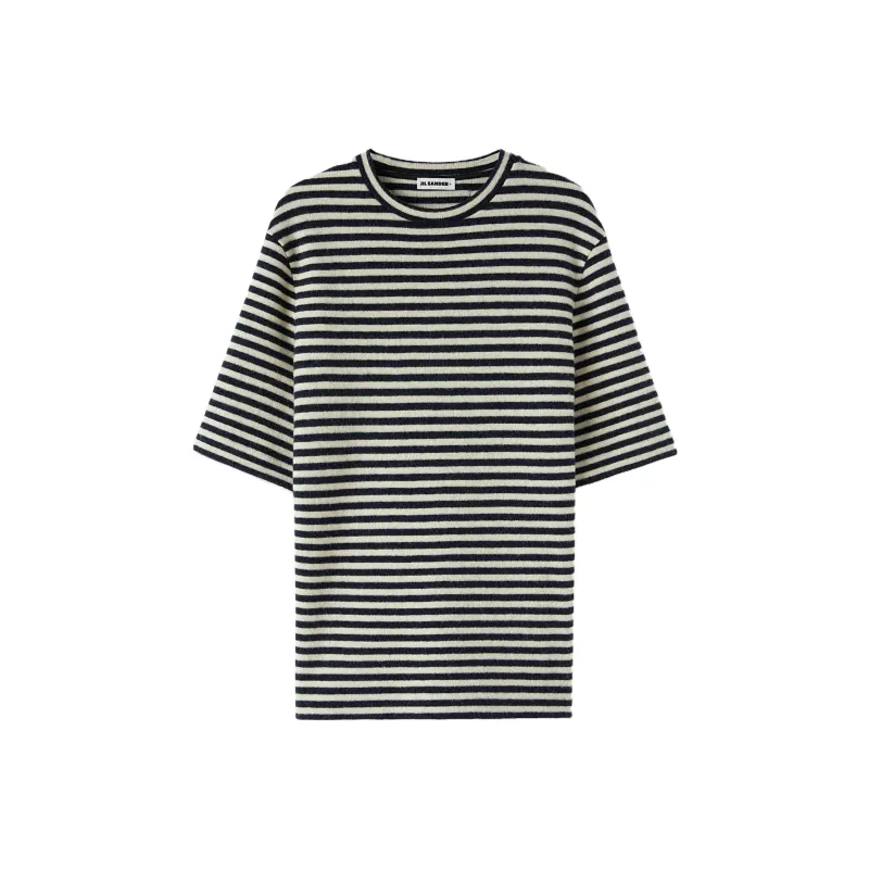 JIL SANDER + Striped Crewneck T Shirt-0