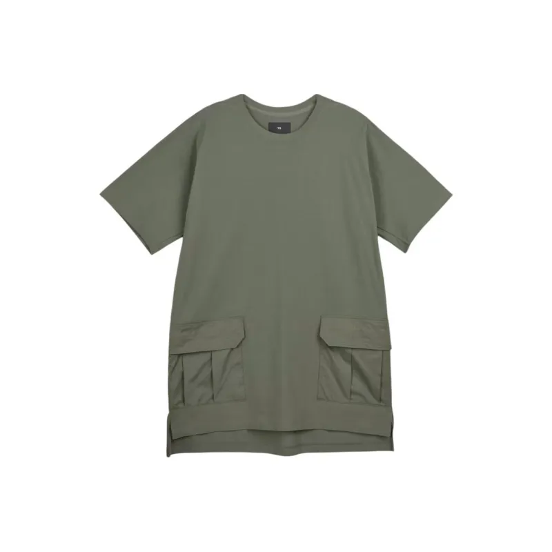 Y-3 Crepe Jersey Short Sleeve Pocket Tee T-Shirt Unisex Green-0