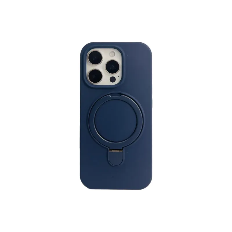 Sopi Silicone Material Solid Color Magnetic Stand Phone Cases Compatible With IPhone 16/15 Pro Max/Apple 13/14 Pro/Max-15