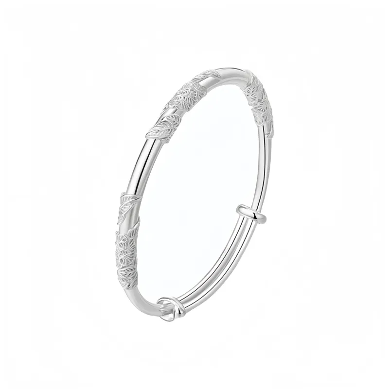JINLUWANG 999 Fine Silver Bangles Women's-0