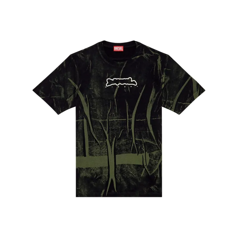 DIESEL SS24 Drop Shoulder Sleeve T Shirt Men's Dark Green-0
