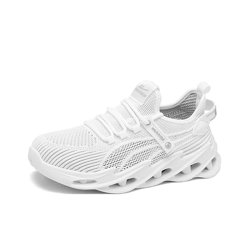 Warrior Anti Slip And Wear Resistant Breathable Low Top Casual Running Shoes Men's White-1