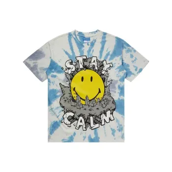 Market Smiley Stay Calm Tie Dye Tee