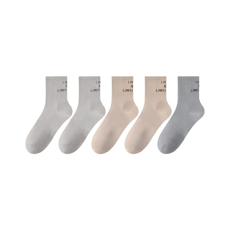 PLANDOO Mid Calf Socks Unisex 5 Pack-8