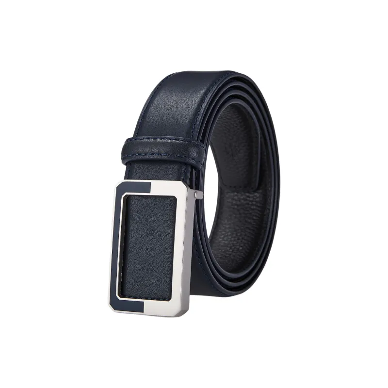 GUSKI Top Grain Cow Leather Smooth Buckle Belt, Elegance Pants Belt Men's Width 3.4cm Gift Box Set-12