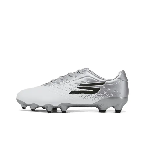 Skechers GO SOCCER MENS Artificial Ground Cushioning, Wear Resistant Soccer Shoes Men's White Silver