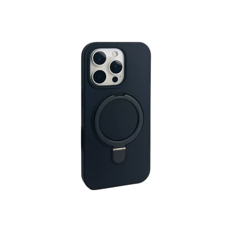 Sopi Silicone Material Solid Color Magnetic Stand Phone Cases Compatible With IPhone 16/15 Pro Max/Apple 13/14 Pro/Max-21