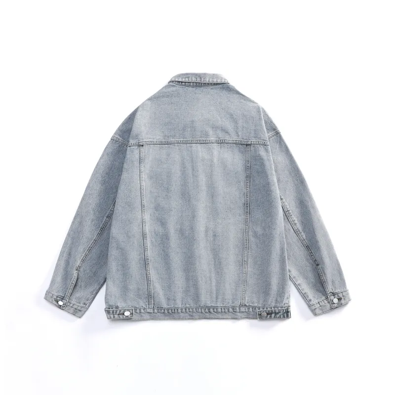 HOKLV Denim Jackets Unisex-5