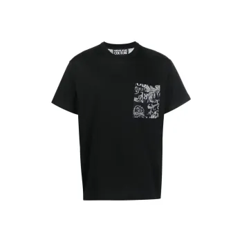VERSACE JEANS COUTURE T Shirt Men's Black Gray