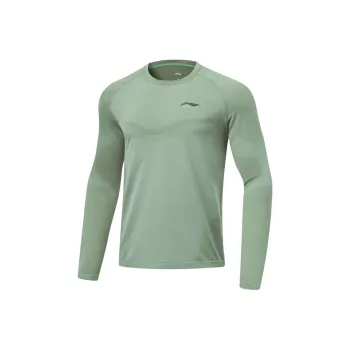 LiNing Puff Sleeve T Shirt Men's Gray Green