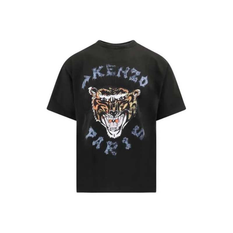 KENZO Logo Tiger Printed Crewneck T Shirt-0