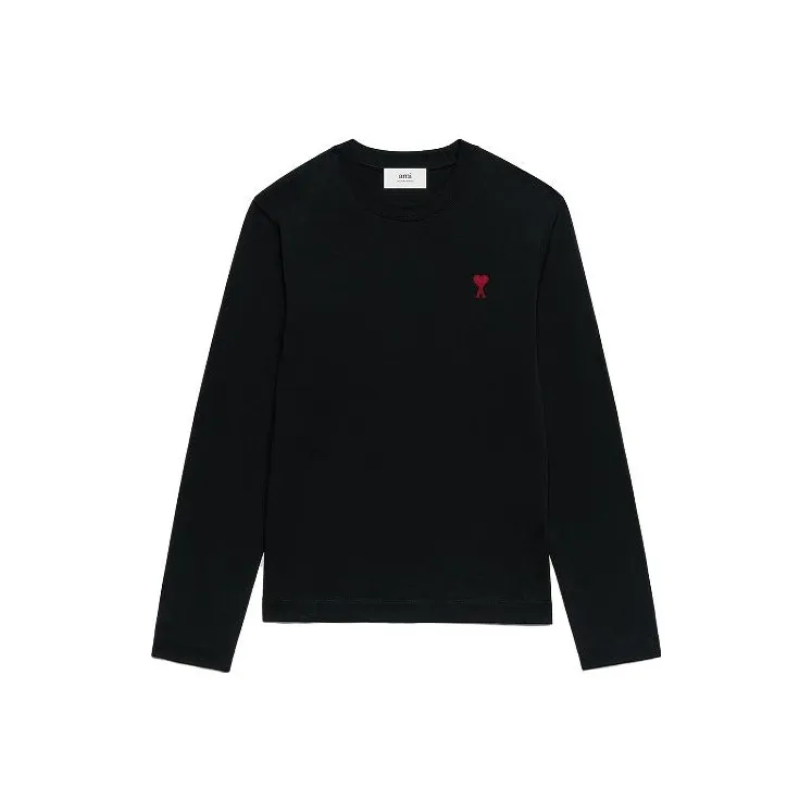 Ami Paris Long Sleeve Ami De Coeur T Shirt-0