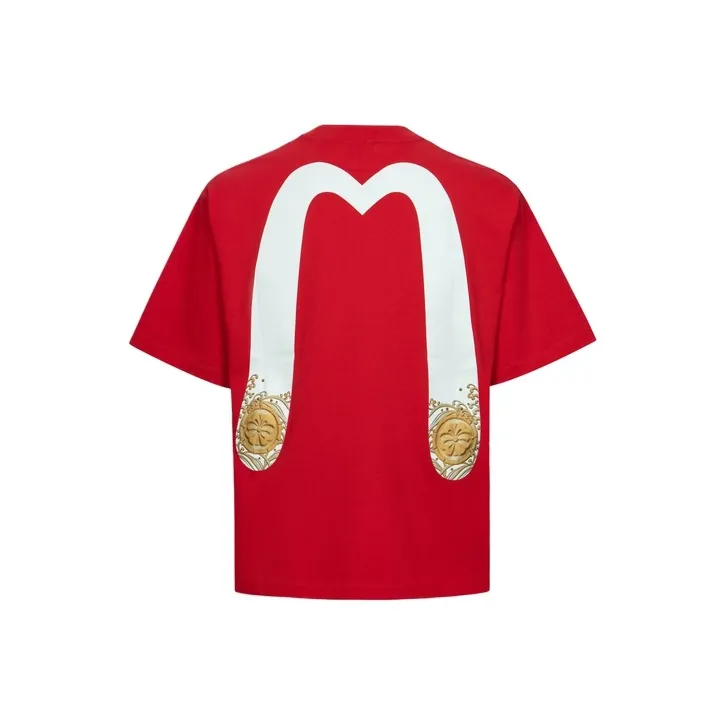 EVISU Daicock And Gold Kamon Cotton T shirt-4