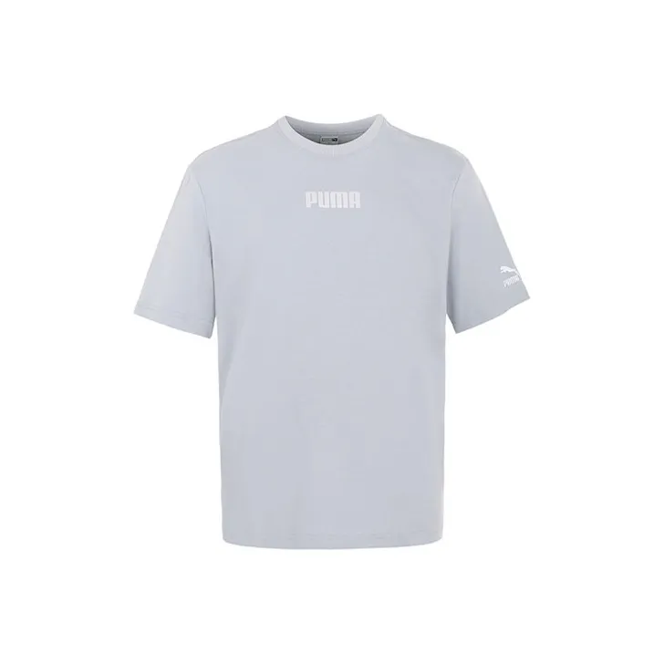 PUMA T Shirts Unisex Light Purple Gray-0