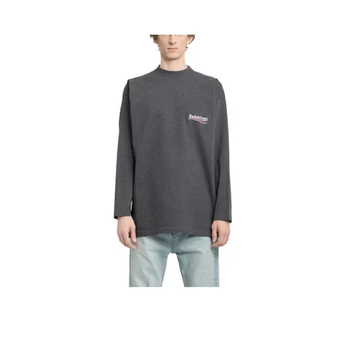 Balenciaga Logo Embroidered Long Sleeve T Shirt