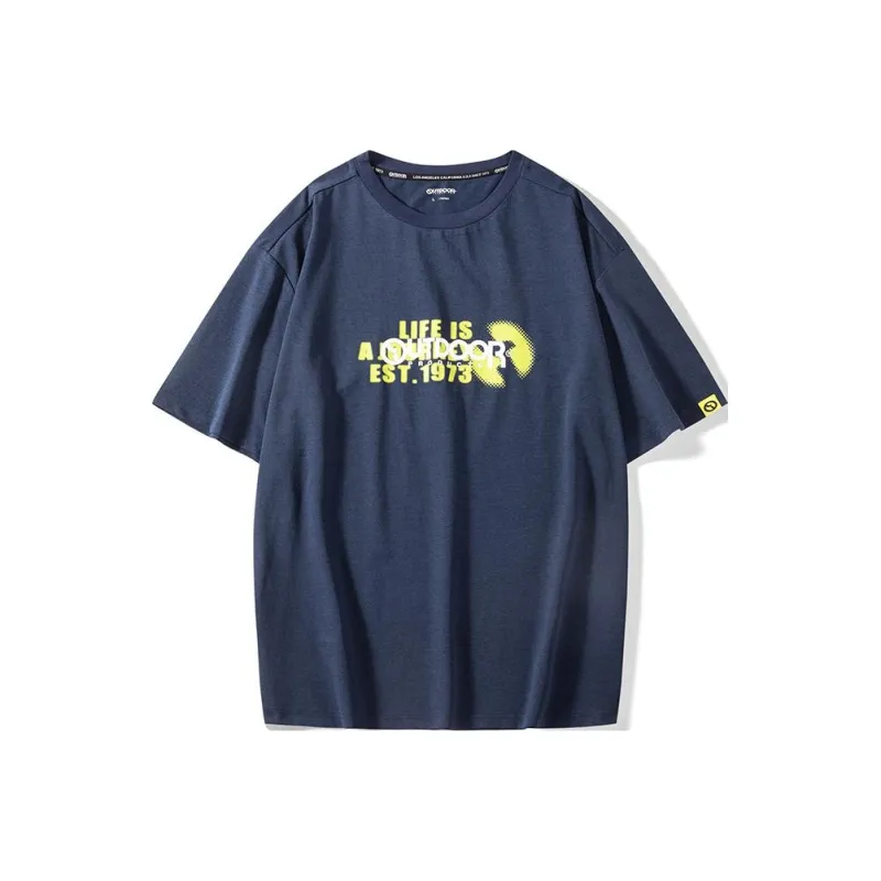 OUTDOOR PRODUCTS Drop Shoulder Sleeve T Shirt Unisex Navy Blue-0