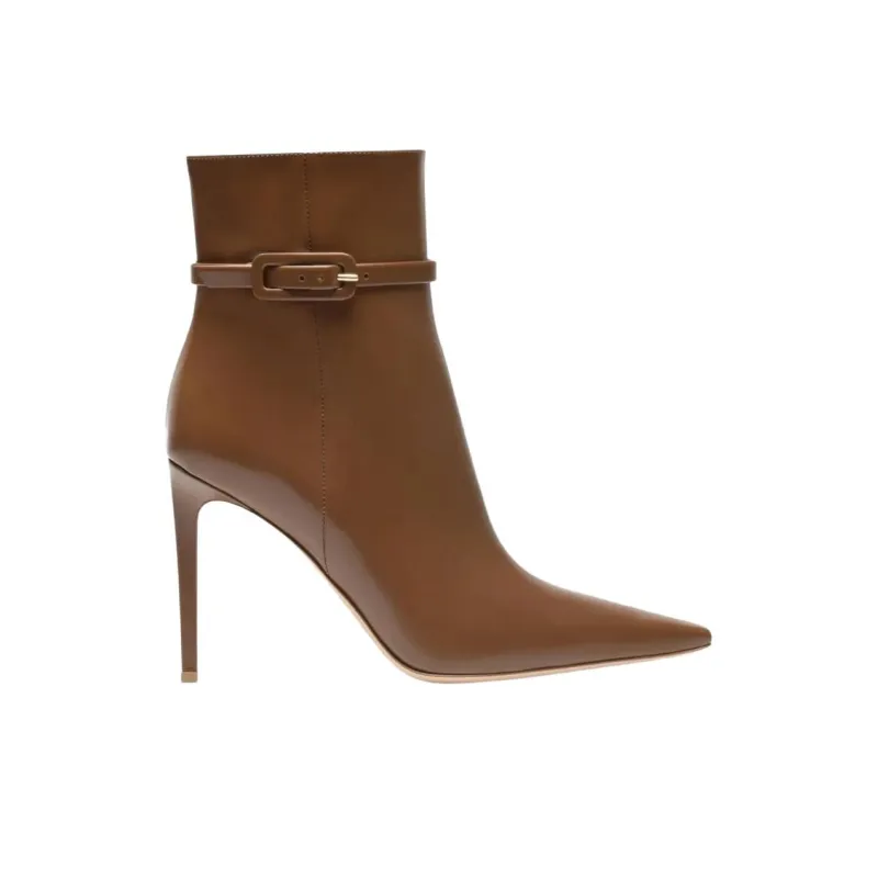 GIANVITO ROSSI Lindsay Ankle Boots 9.5cm Women's Brown-1