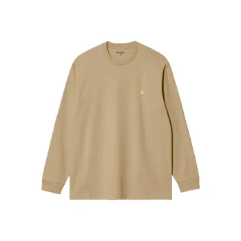 Carhartt WIP FW24 L/S Chase Long Sleeve T Shirt Chase T Shirt Men's Khaki