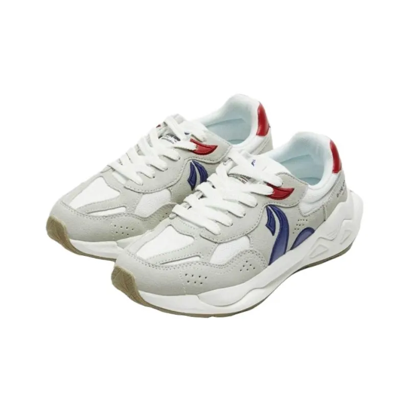 Le Coq Sportif LCS VAILLANCE Anti Slip Wear Resistant Low Top Training Shoes Unisex White Blue Red-1
