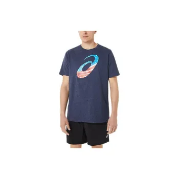 Asics M Asics Spiral A Stars And Stripes T-Shirt Men's Blue