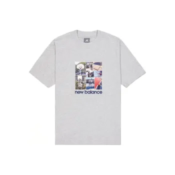 New Balance Hoops Graphic T Shirt Men's Gray