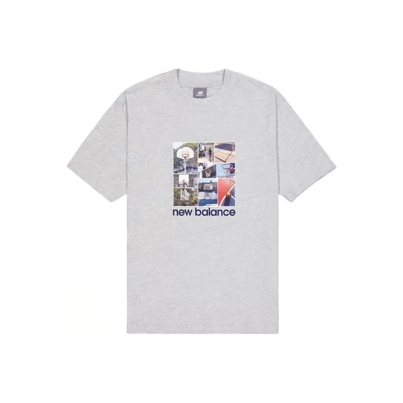 New Balance Hoops Graphic T Shirt Men's Gray-0