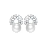 Rainbow Pearl Stud Earrings (White)