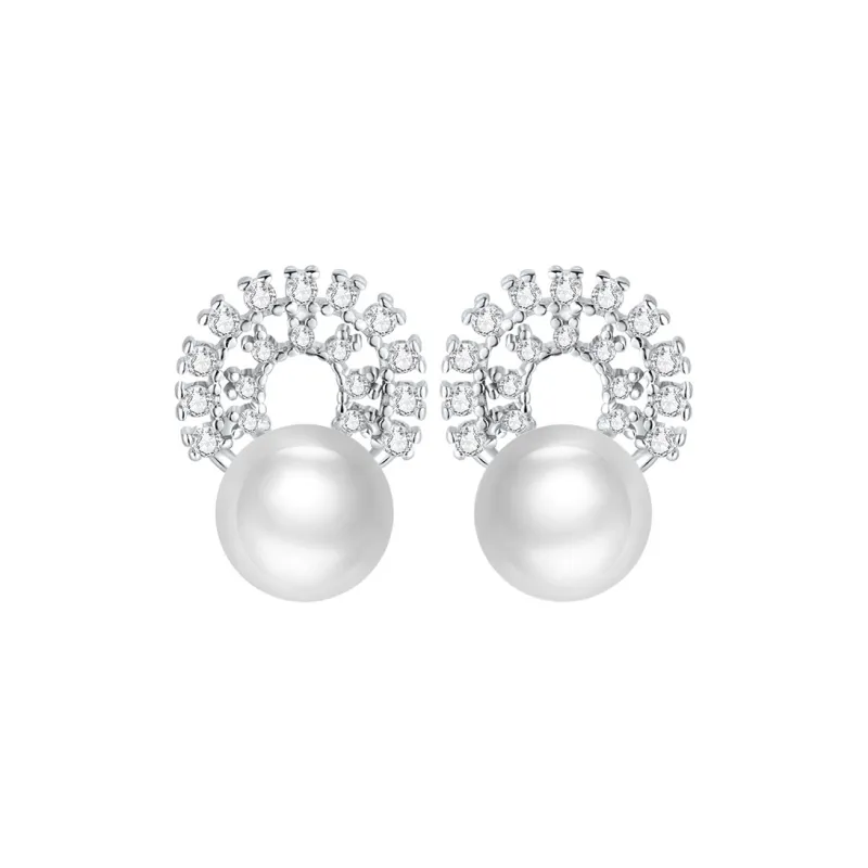 Andaozi Pearl Stud Earrings Women's-0