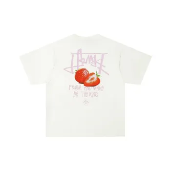 FFOMKE Short-Sleeved T-Shirts Unisex Cream White