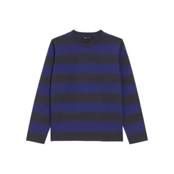 Agnes B. T-Shirts Men Blue Gray Stripes