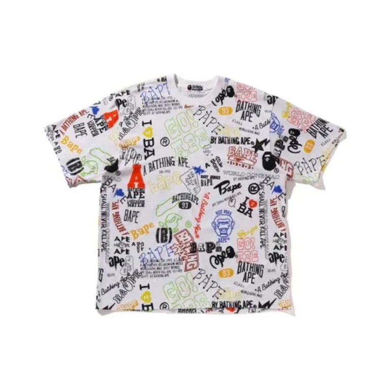 A BATHING APE Hand Draw Pattern Relaxed Fit Tee T Shirt Men's-2
