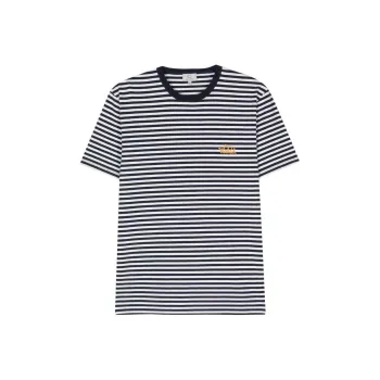 WOOLRICH Logo Embroidered Striped T Shirt
