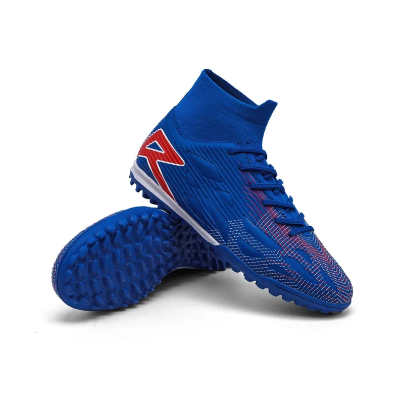 QIUTEXIONG FG Rubber Long Studs TF Rubber Broken Studs Soft Ground Firm Ground Slip Resistant Soccer Shoes Unisex-26