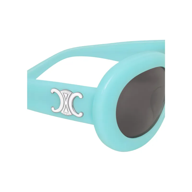 CELINE Acetate Round Sunglasses Unisex Green-2