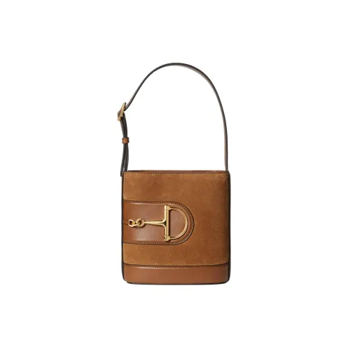 GUCCI Suede Bucket Bag Portable Crossbody Bag Shoulder Bag Mini Women's Brown