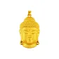 Trumpets Buddha Pendant+Gold Bead Black Cord 25x13mm (Solid)