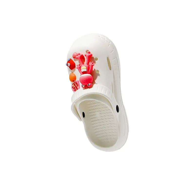 OUBT Pink 3D Effect Frogman Clogs Women's White-4