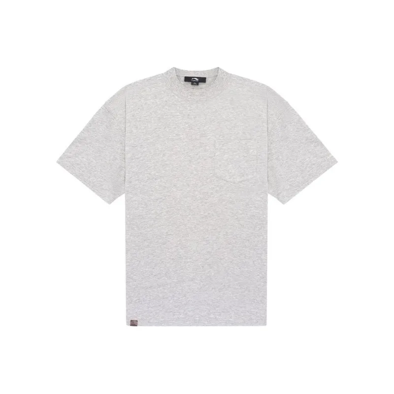 LI NING 1990 Classic Collection T Shirt Men's Heather Gray Light Gray-0