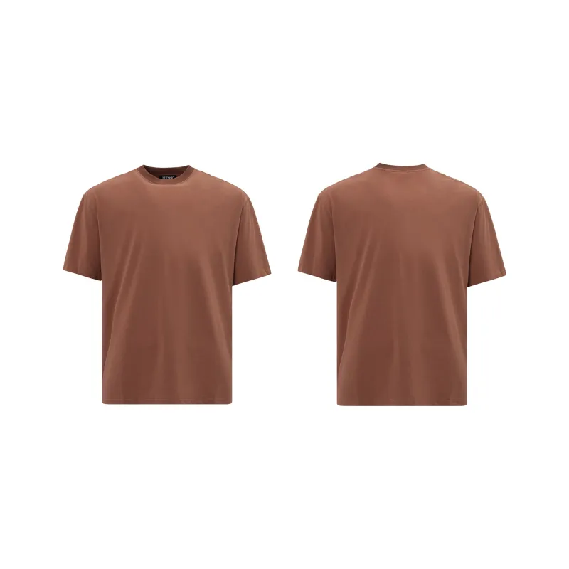 MT99 Short Sleeved T Shirts Casual Loose Fit Minimalist Style Men's Premium Solid Color-37