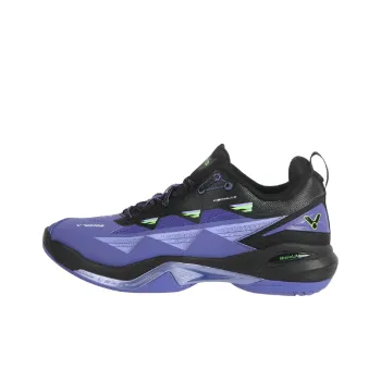 VICTOR Cushioned Slip Resistant Abrasion Resistant Low Top Badminton Shoes Men's Purple Black