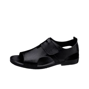 Bull Thunder Beach Sandals Men's Black Floral