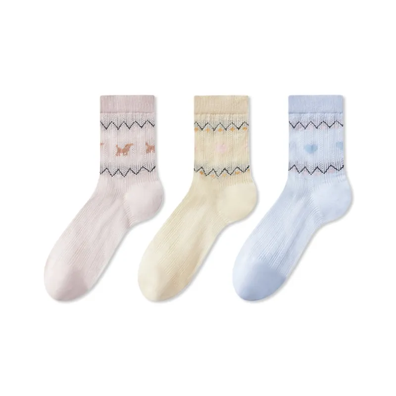 JIAZINI Mid Calf Socks Women's 3 Pack-0