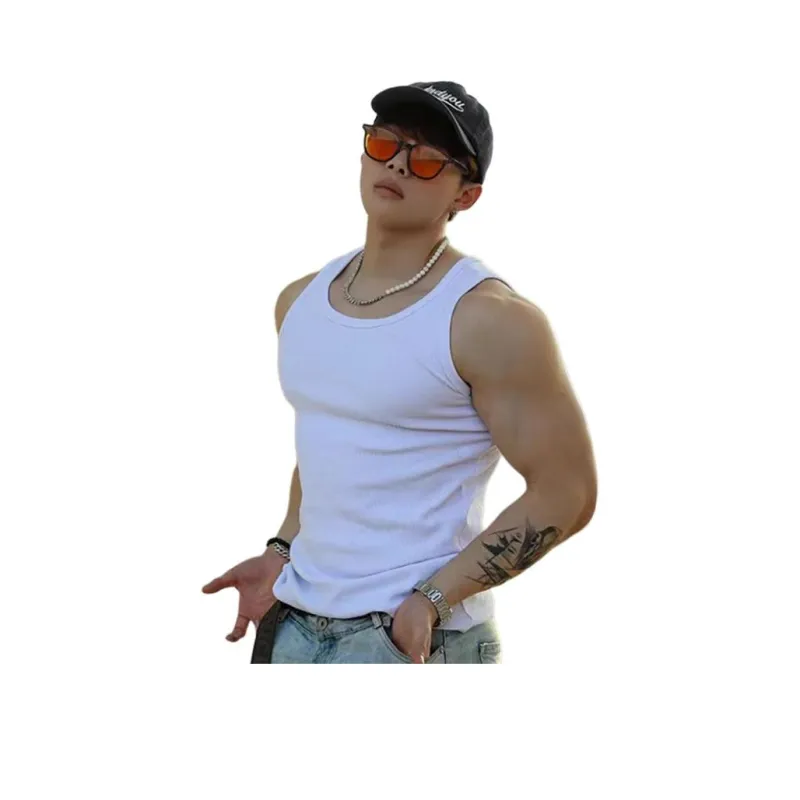 TESTUNG Fashion Minimalist Style Sleeveless Sports Shirt Unisex-9